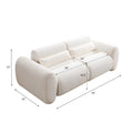 Curved 3-Seater Upholstered Chenille Sofa with Round Arm - Snow
