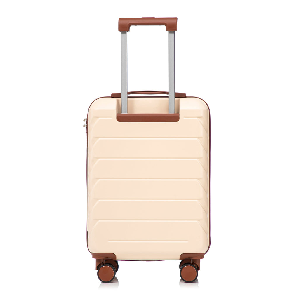 Beige 2-Piece Spinner Luggage Set with Hard Shell - Beige