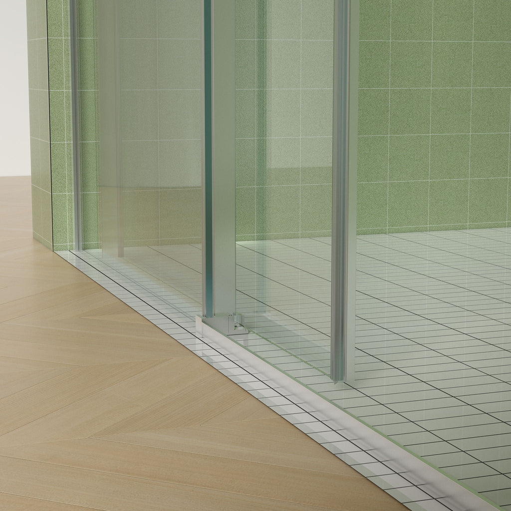 Pearl Silver Sliding Frameless Shower Door with Easy Clean Tempered Glass