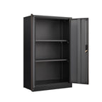 Metal Storage Cabinet With Locking Doors And Adjustable Shelf