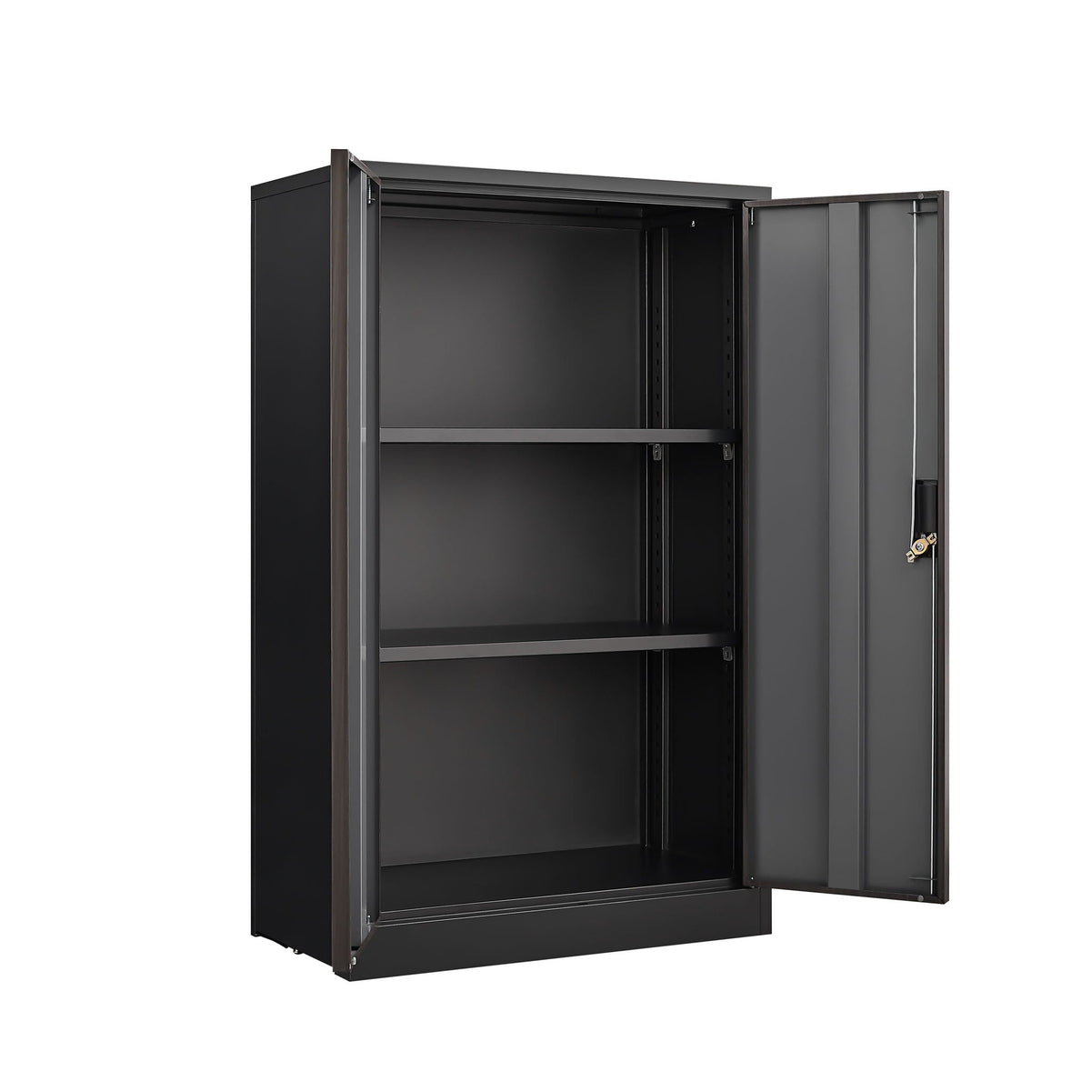Metal Storage Cabinet With Locking Doors And Adjustable Shelf