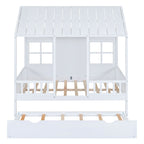 White House Bed with Trundle - Solid Pine, Full or Twin