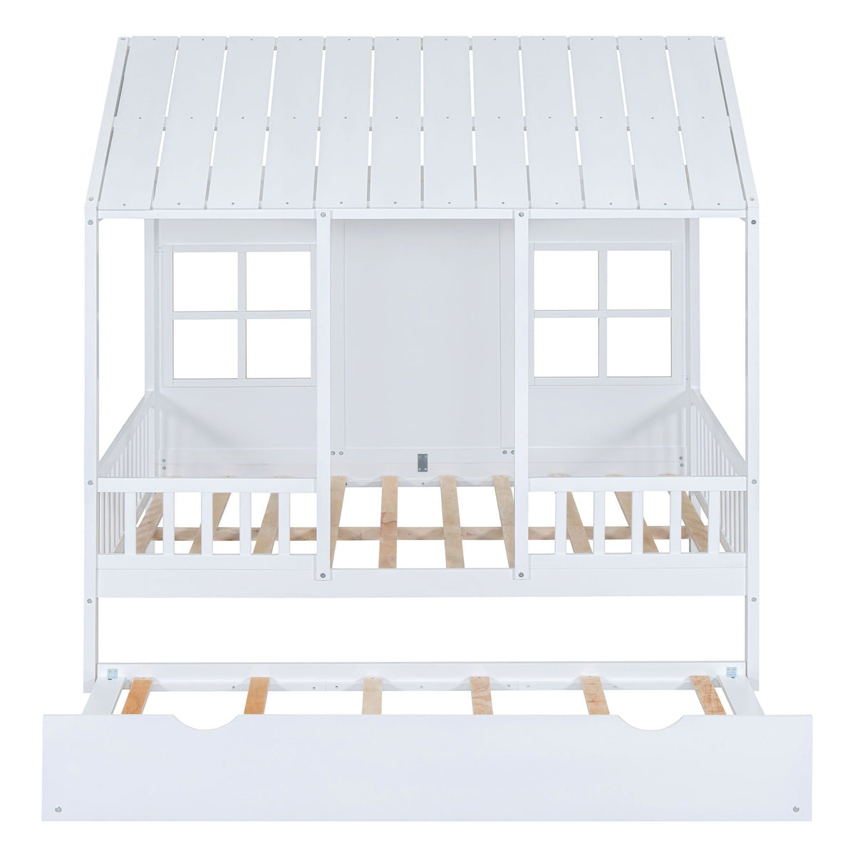 White House Bed with Trundle - Solid Pine, Full or Twin