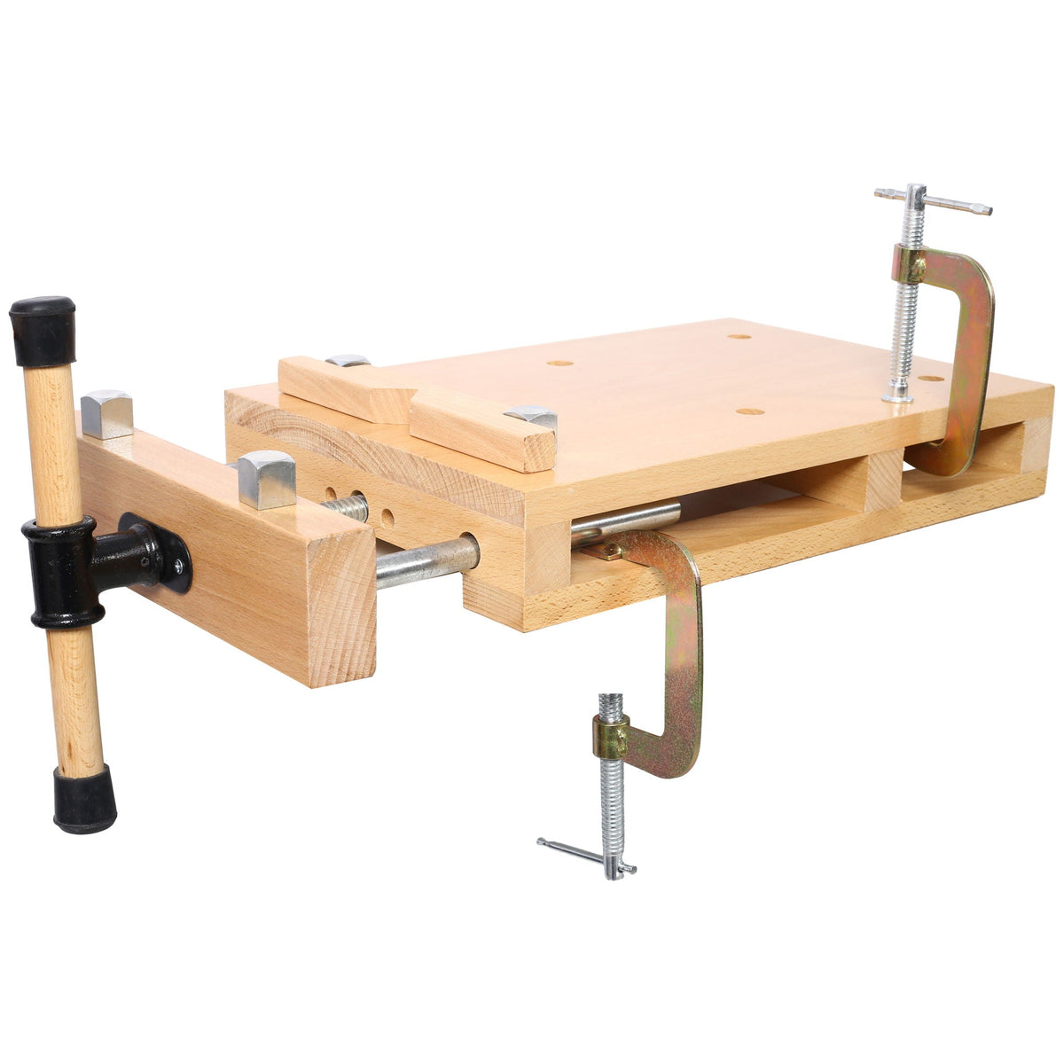 Portable Hardwood Workbench with Quick Release Handle - Natural