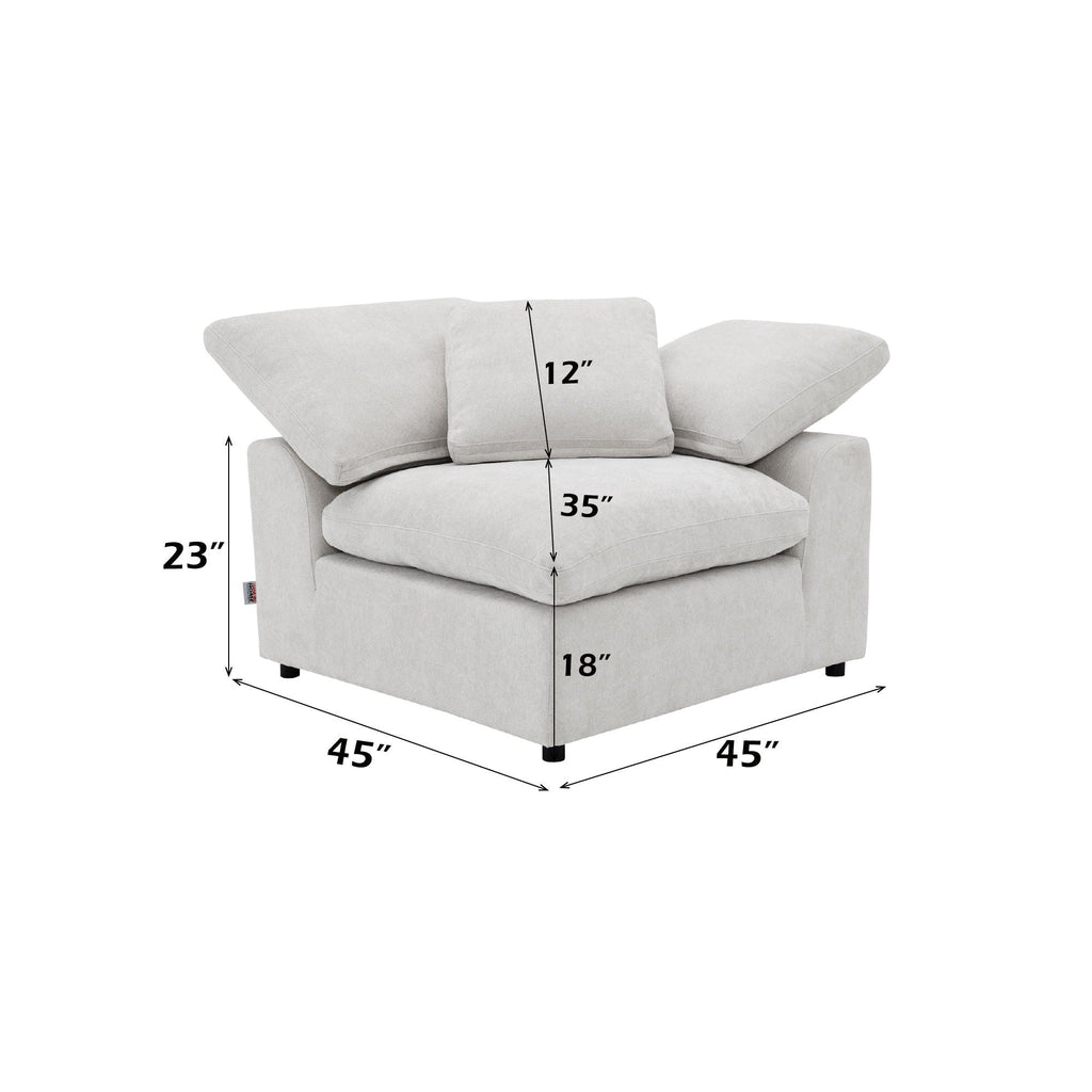 Naveen Modular Sectional With Ottoman - Modular Sofa Set with Ottoman - Beige or Dark Gray