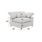 Naveen Modular Sectional With Ottoman - Modular Sofa Set with Ottoman - Beige or Dark Gray