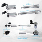 Aluminum Adjustable Trailer Drop Hitch with 8" Drop - Silver