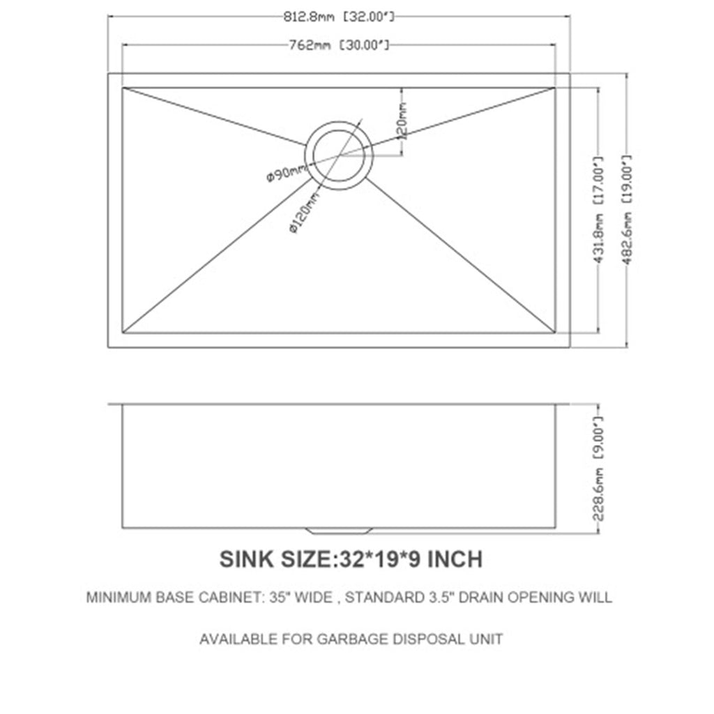 Undermount Stainless Steel Kitchen Sink with Deep Single Bowl - Gray