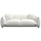 Mid-Century Modern Luxury Sofa with Tufted Design - Light Brown or White