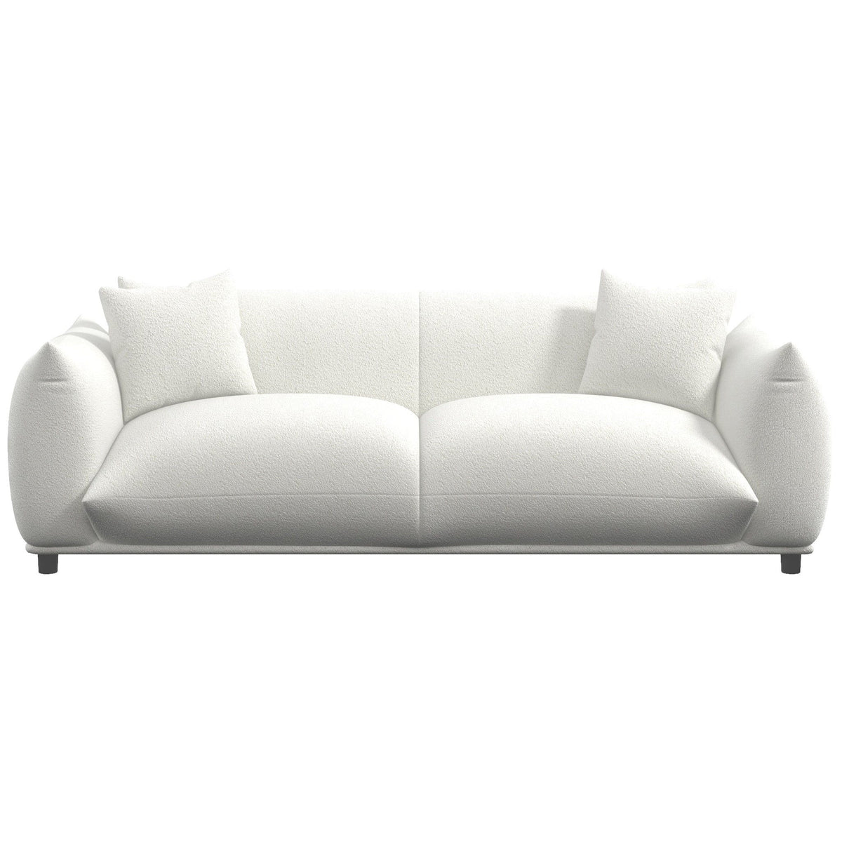 Mid-Century Modern Luxury Sofa with Tufted Design - Light Brown or White