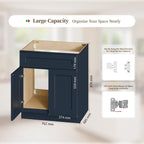 30" Kitchen Sink Base Cabinet with Double Doors - Navy Blue