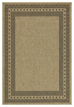 Jute/Black Indoor/Outdoor Area Rug with Flatweave Construction - Earth GC_NTL1006