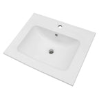 Rectangular Single Vanity Top with Overflow - White Ceramic