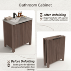 30-Inch Bathroom Vanity with Resin Basin - Brown