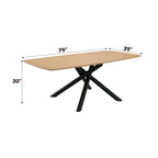 Lawton 7-Piece Dining Room Set with Wood Table & Fabric Chairs - Natural / Black / Gray