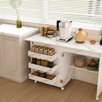 White Folding Sewing Table with Lockable Wheels - 4-in-1 Multi Functional Craft Station