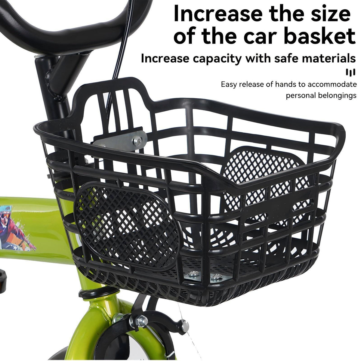 16-Inch Sporty Kids Cruiser Bike with Training Wheels - Green or Pink