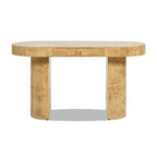 Oval Computer Desk with Single Drawer - Burl Wood Veneer, Light or Dark Brown