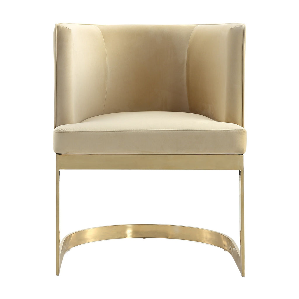 Aura Dining Chair with Brass Frame - Pink, Blue, or Beige