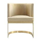 Aura Dining Chair with Brass Frame - Pink, Blue, or Beige