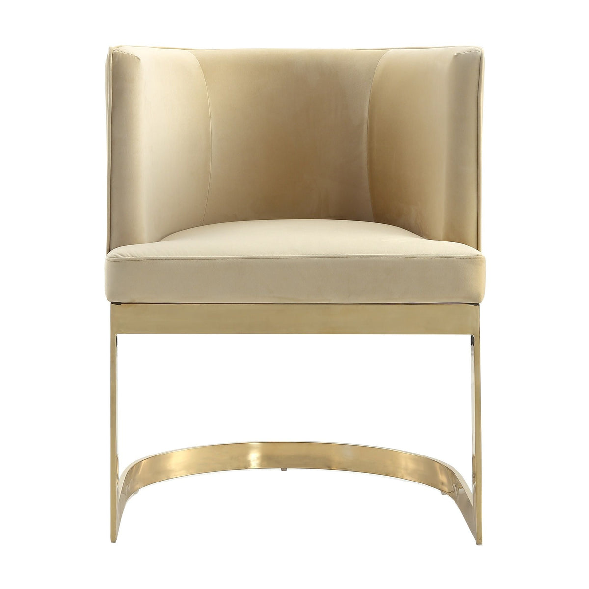 Aura Dining Chair with Brass Frame - Pink, Blue, or Beige