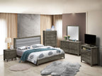 Transitional Modern Panel Bed with Wood Construction - Multiple Colors
