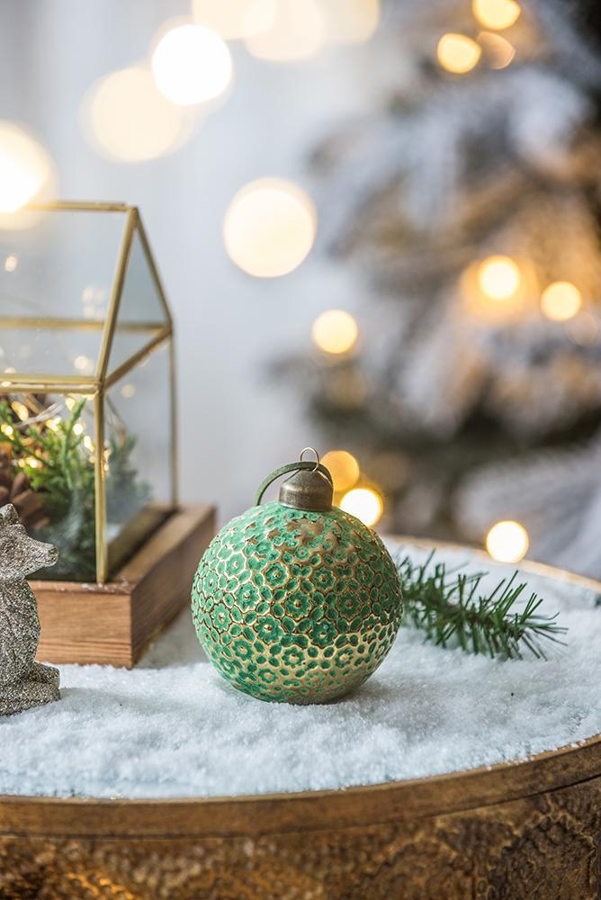 Green Glass Christmas Ball Ornaments with Elegant Finish - Set of 12