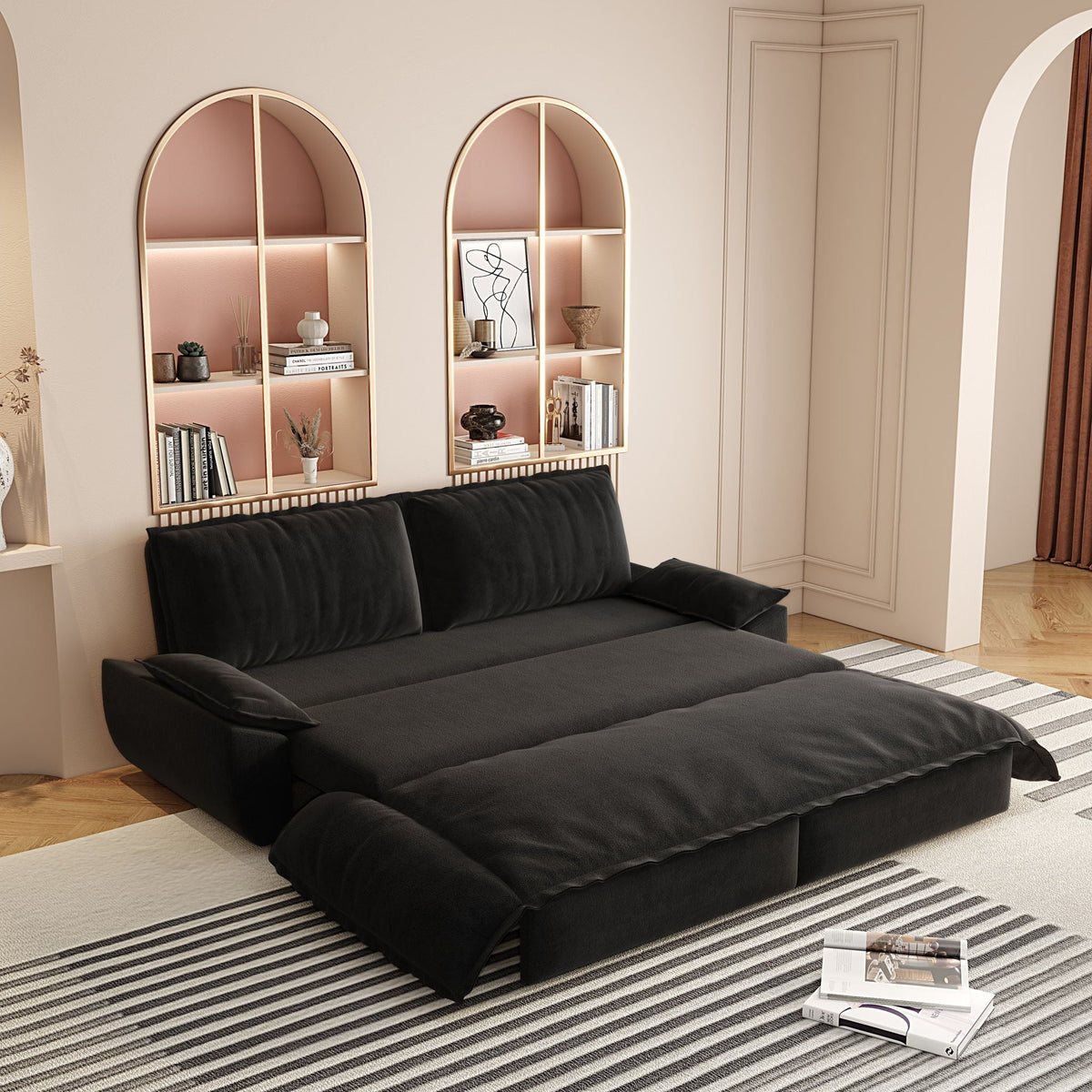 Queen Pull Out Sofa Bed, 3 In 1 Convertible Sleeper Sofa
