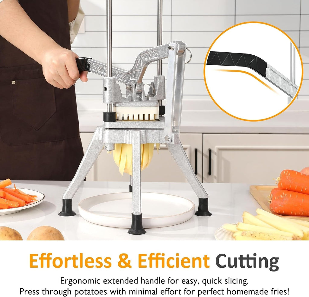 Commercial French Fry Cutter with Replaceable Blades - Aluminum