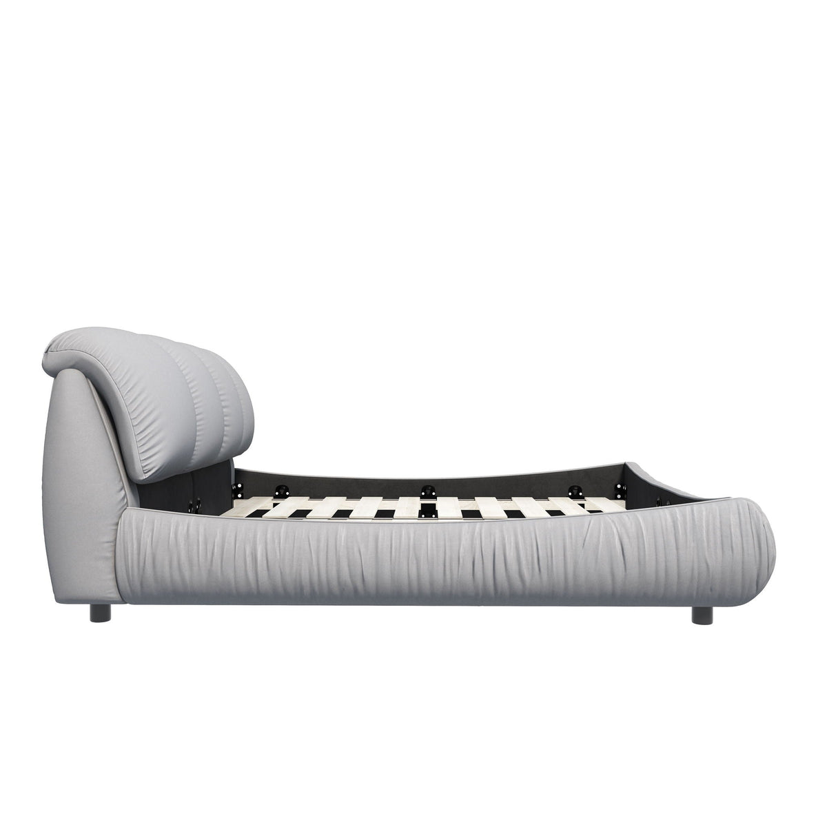 Upholstered Platform Bed with Oversized Padded Headboard