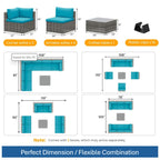 Modern Patio Set With Coffee Table - Weather-Resistant Frame - Multiple Colors