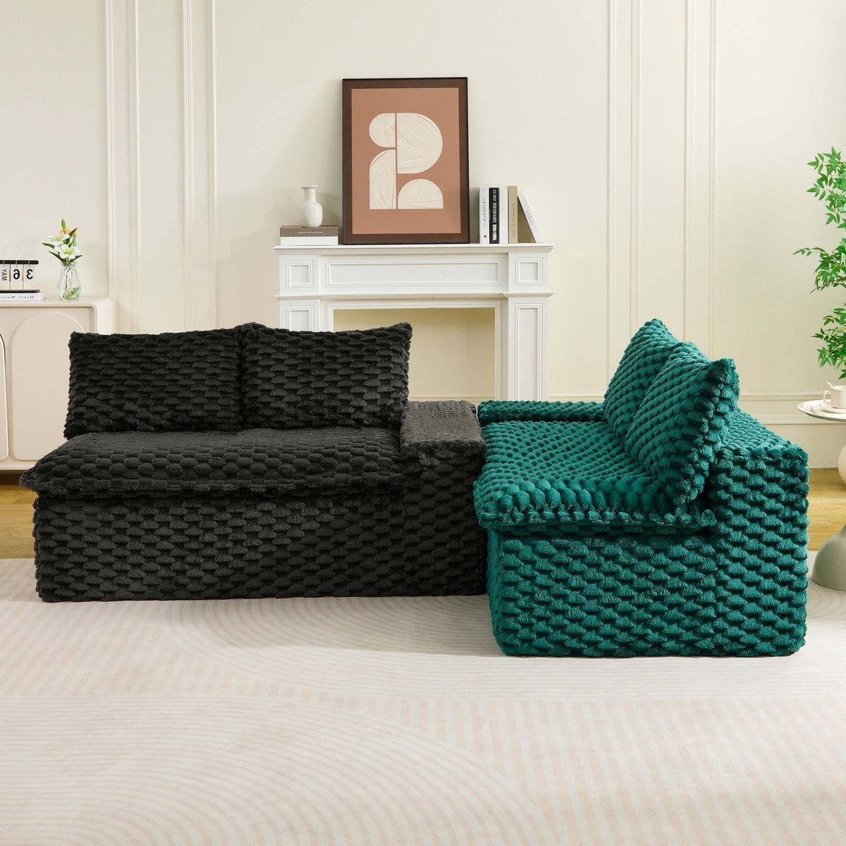 Multifunctional Stationary Sofa with Adjustable Layout - Choice of Color