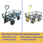 Green Outdoor Wagon Cart with Foldable Steel Frame - 550 lb Capacity