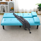 Foldable Sofa Bed with Cup Holder and Solid Wood Frame - Multiple Colors