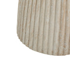 Outdoor Travertine Concrete Side Table with Durable Construction - Concrete