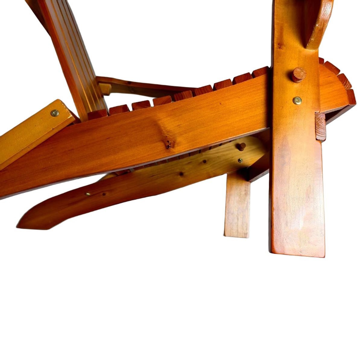 Foldable Solid Wood Adirondack Chair with Classic Design - Oak Finish