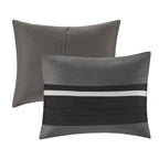 7 Piece Faux Suede Comforter Set - Black - King