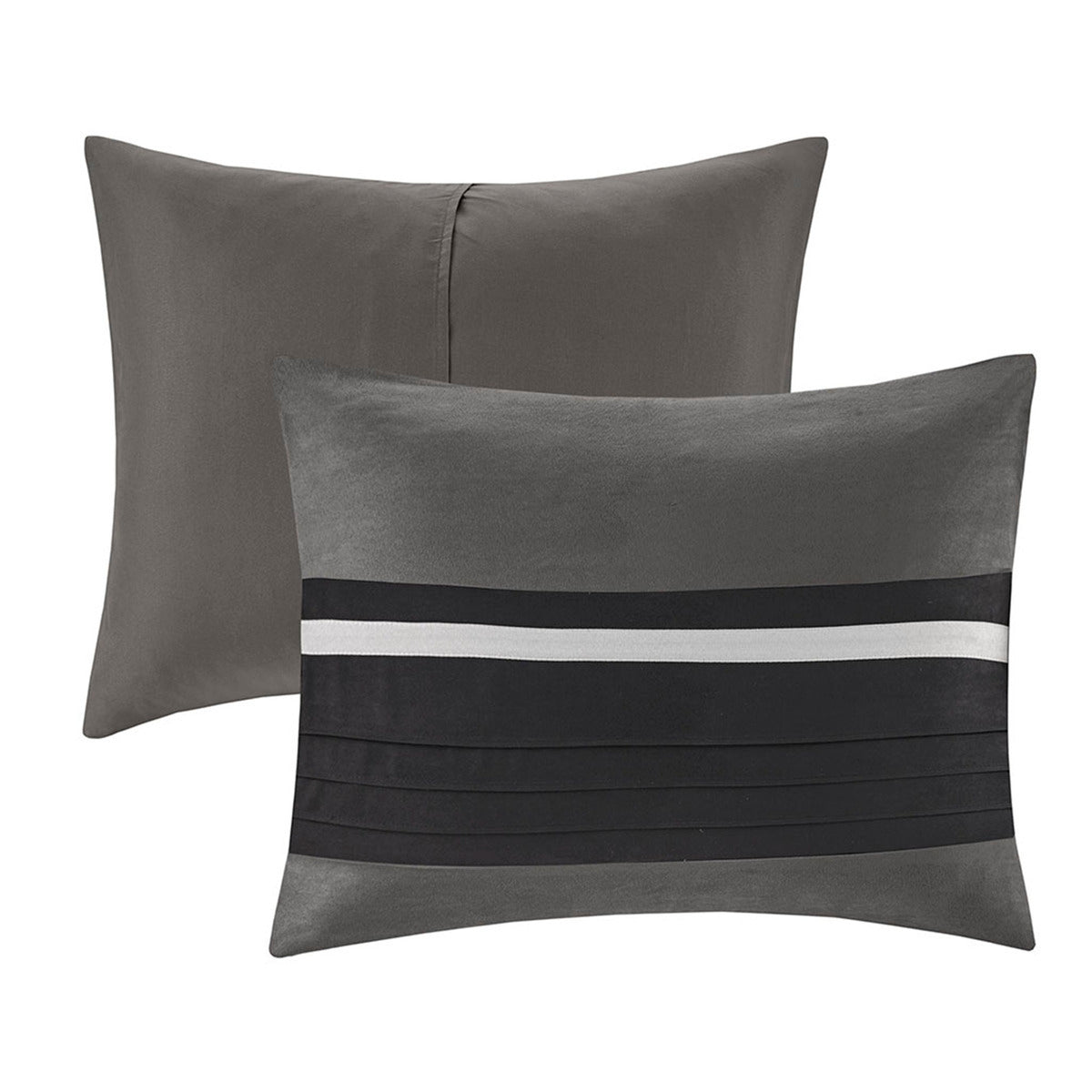 7 Piece Faux Suede Comforter Set - Black - King