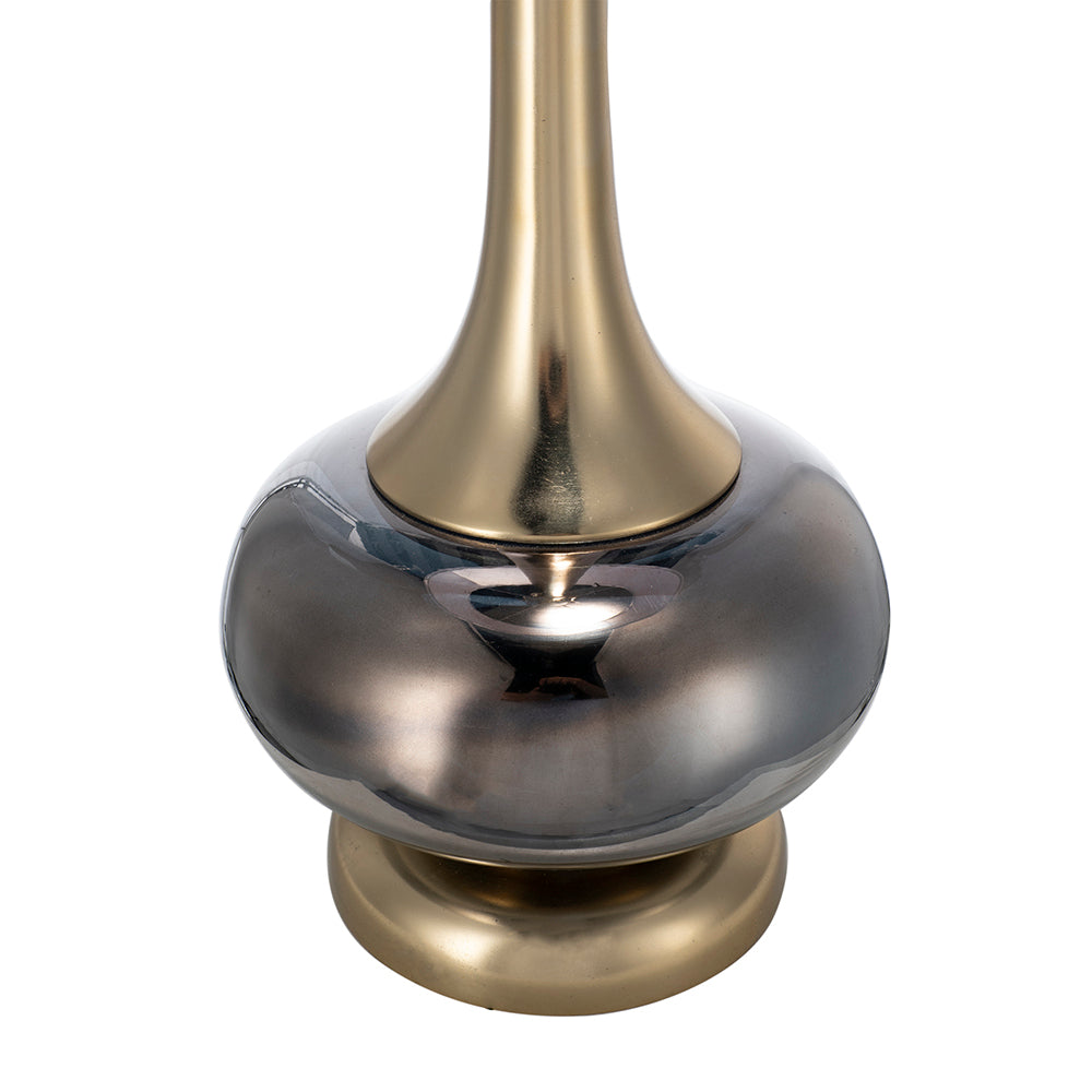 D15x29 Table Lamp with Glass Drum Shade – Aluminum Base