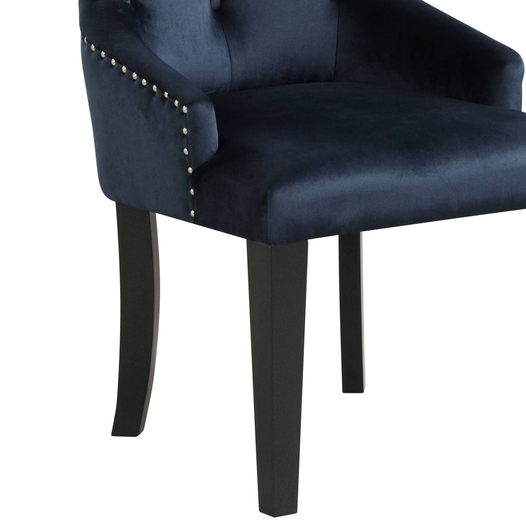 Varian II Side Chair with Tufted Backrest - Dark Navy