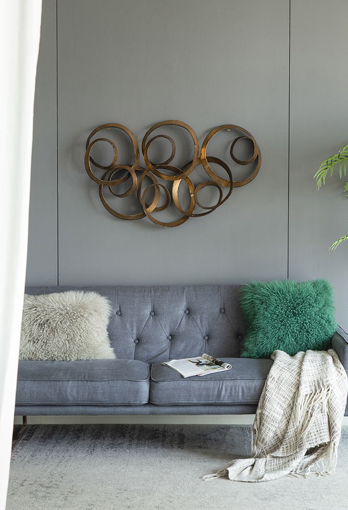 Gold SerethaLeaf Wall Decor with Elegant Leaf Motif - 38.4" W x 21.8" D