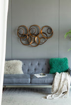 Gold SerethaLeaf Wall Decor with Elegant Leaf Motif - 38.4" W x 21.8" D