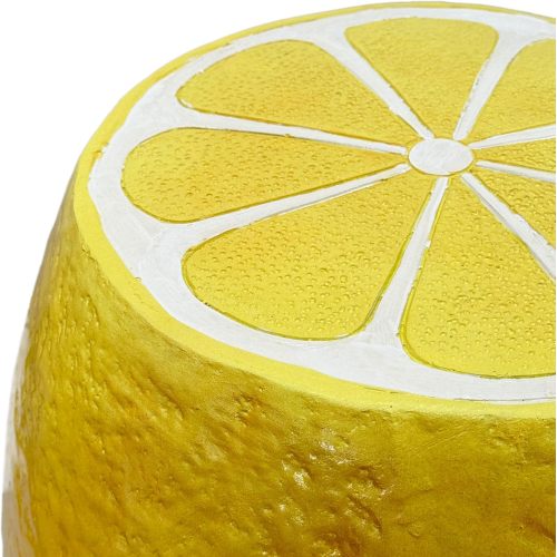 Yellow Lemon Fruit Stool with Playful Resin Design - Yellow