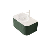 DINA 30" Bathroom Vanity with Floating Curved Edges and Crystal Glass Basin - Sintered Stone Top
