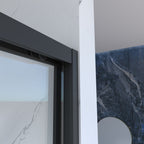 Double Sliding Shower Door with Tempered Glass - Matte Black