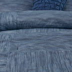 7 Piece Printed Seersucker Comforter Set with Hypoallergenic Fill - Navy
