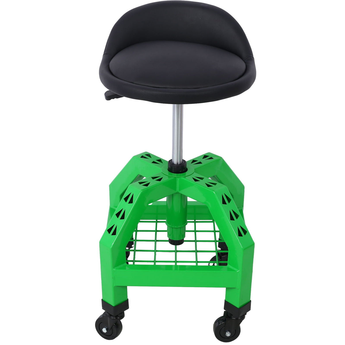Pneumatic 360 Degree Swivel Creeper Stool with Adjustable Height - Red, Yellow, Green, Dark Gray