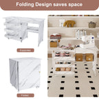 White Folding Sewing Table with Lockable Wheels - 4-in-1 Multi Functional Craft Station