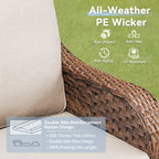 Patio Wicker Rocking Swivel Glider Rocker Chair Set of 2