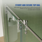 Pearl Silver Sliding Frameless Shower Door with Easy Clean Tempered Glass
